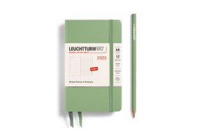 LEUCHTTURM WEEKLY PLANNER 2025 & NB A6 HC 12 MONTHS SAGE 370648